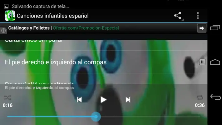 Canciones infantiles español android App screenshot 2